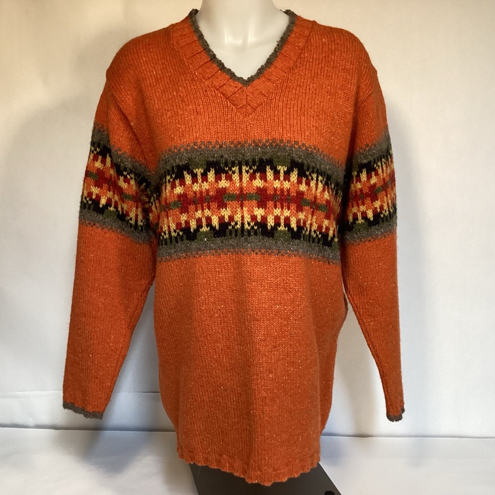 Eddie Bauer Vintage 80s Women’s Wool Blend V-neck Sweater size small